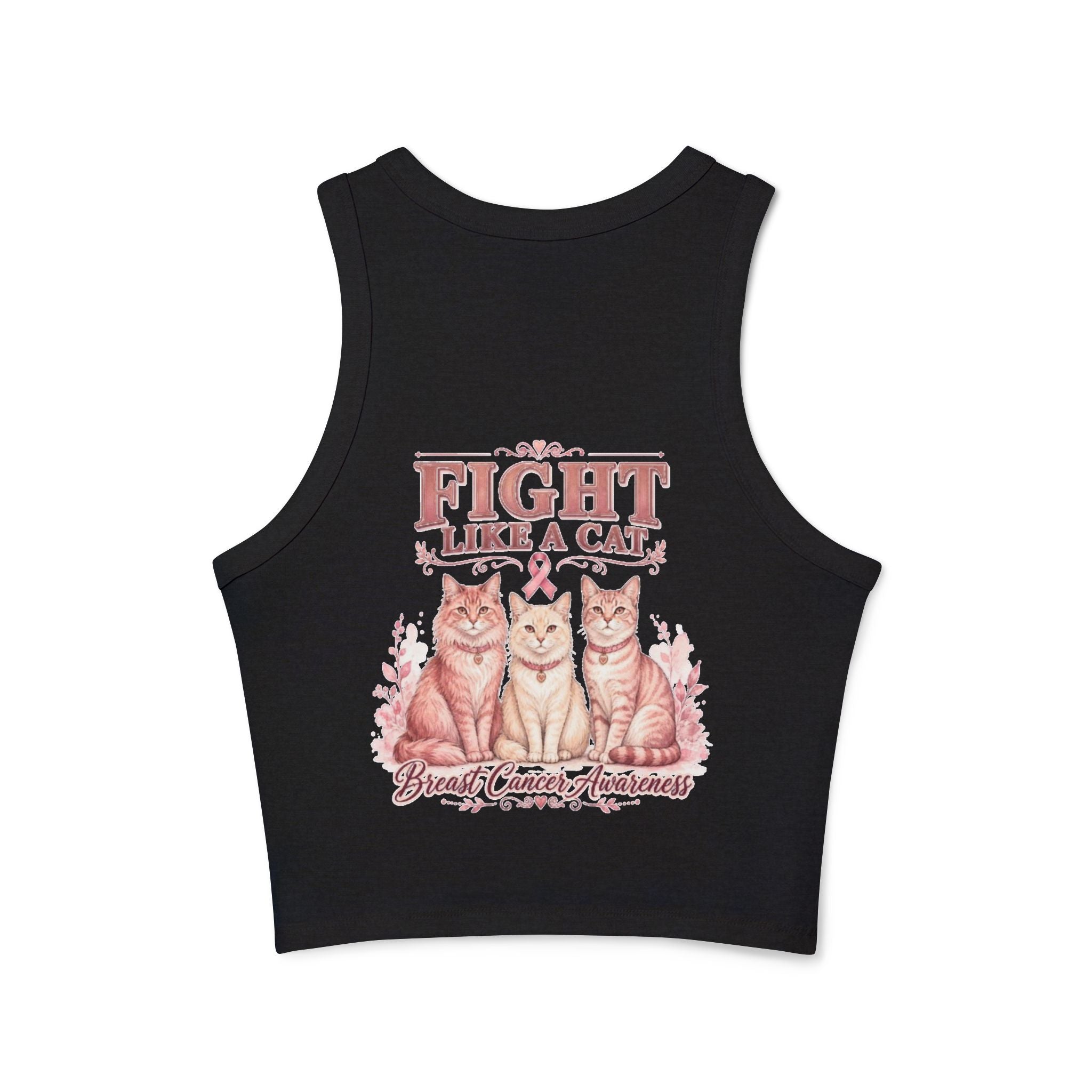 Fight Like a Cat Breast Cancer Awareness Racer Tank