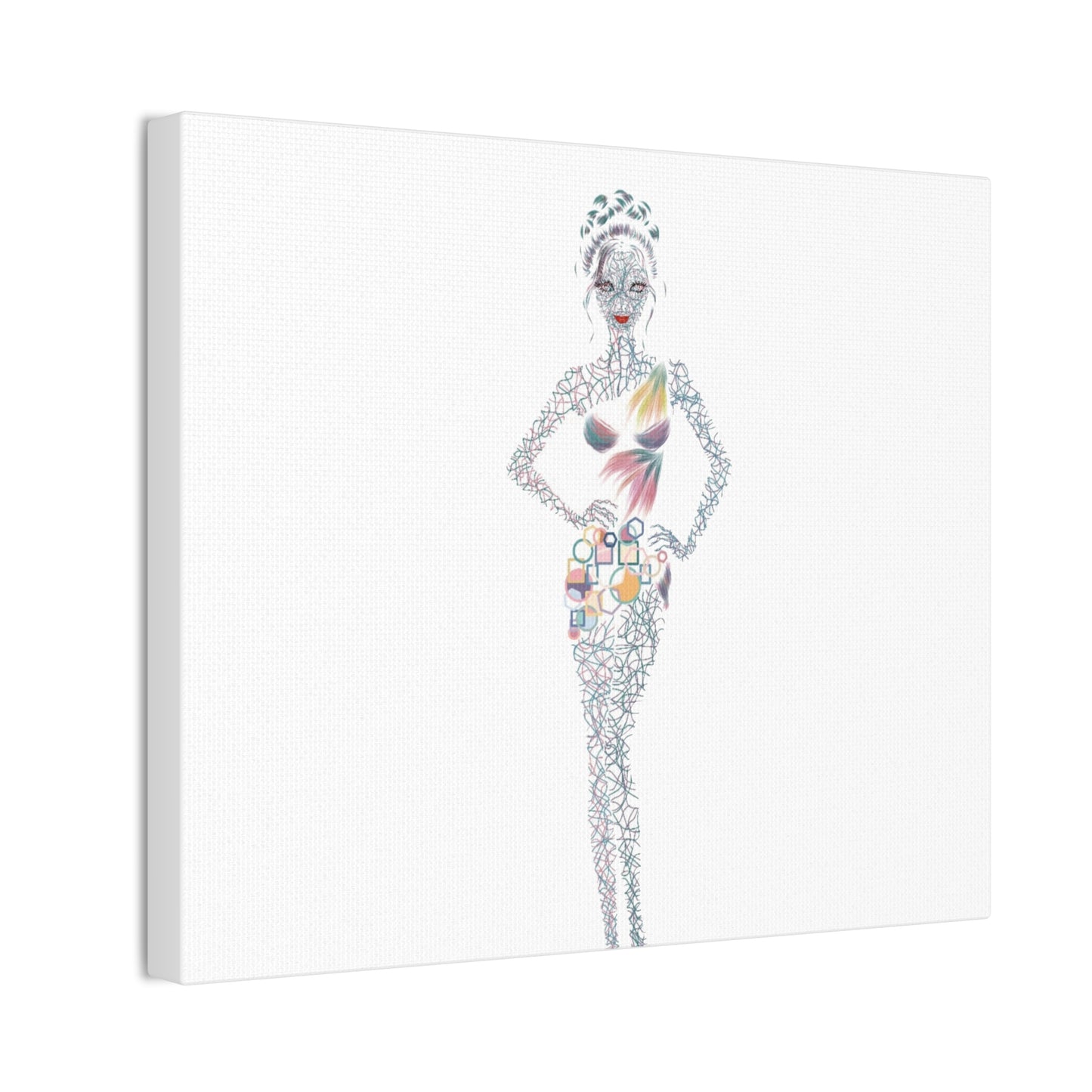 Fashion Illustration Canvas Print — Modern Female Silhouette Artwork