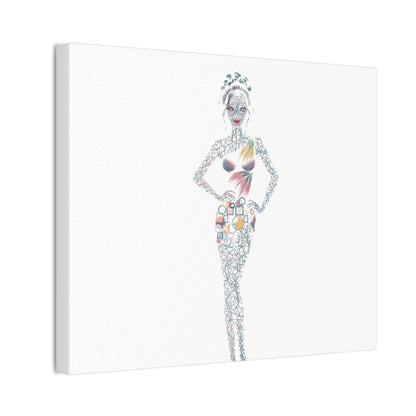Fashion Illustration Canvas Print — Modern Female Silhouette Artwork