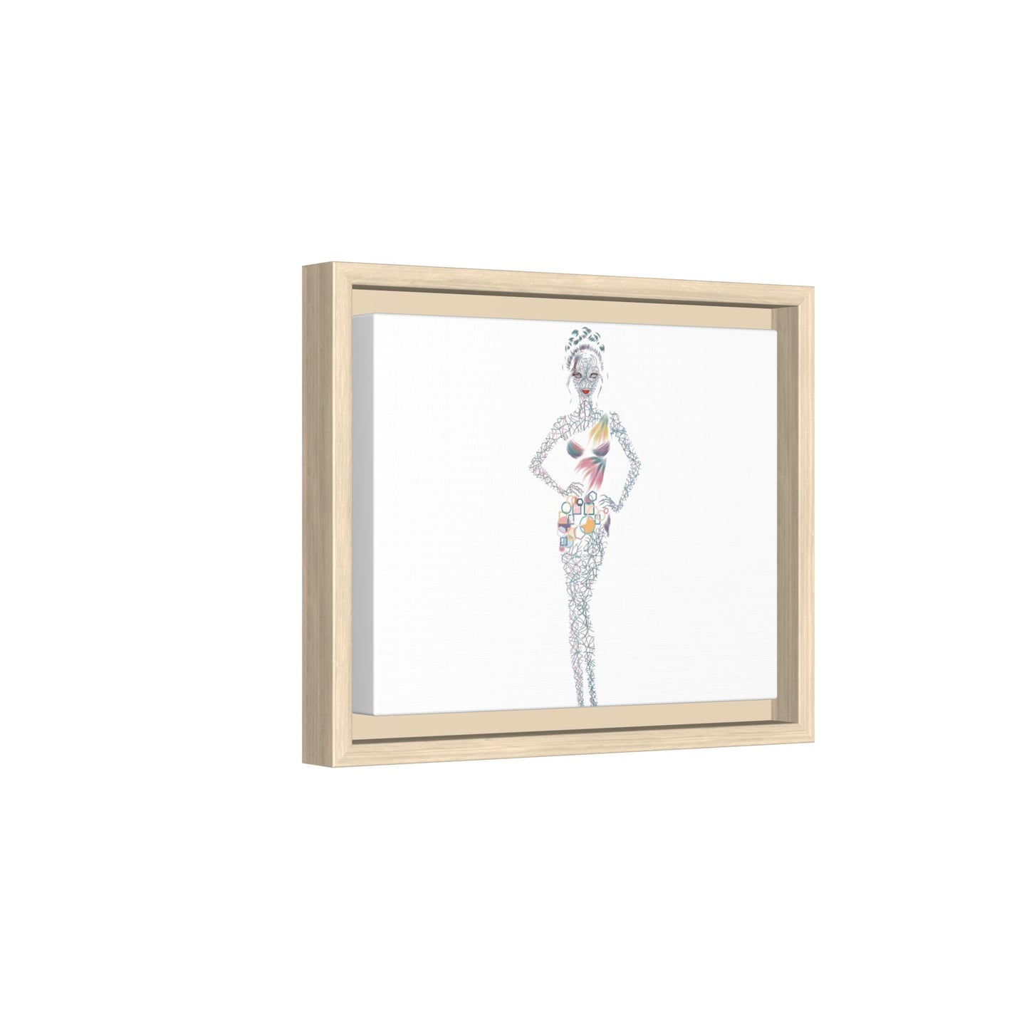 Framed Matte Canvas Art — Colorful Fashion Silhouette Print