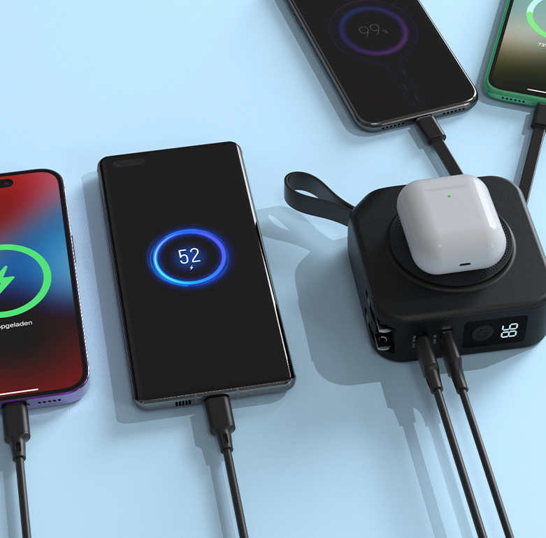 Batterie externe magnétique sans fil cinq en un 22,5W Batterie externe portable 10000mAh Chargeur de voyage