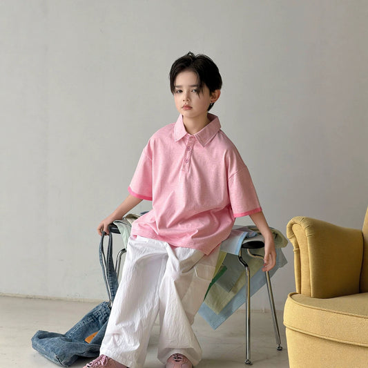 Children's mid sleeved polo shirt