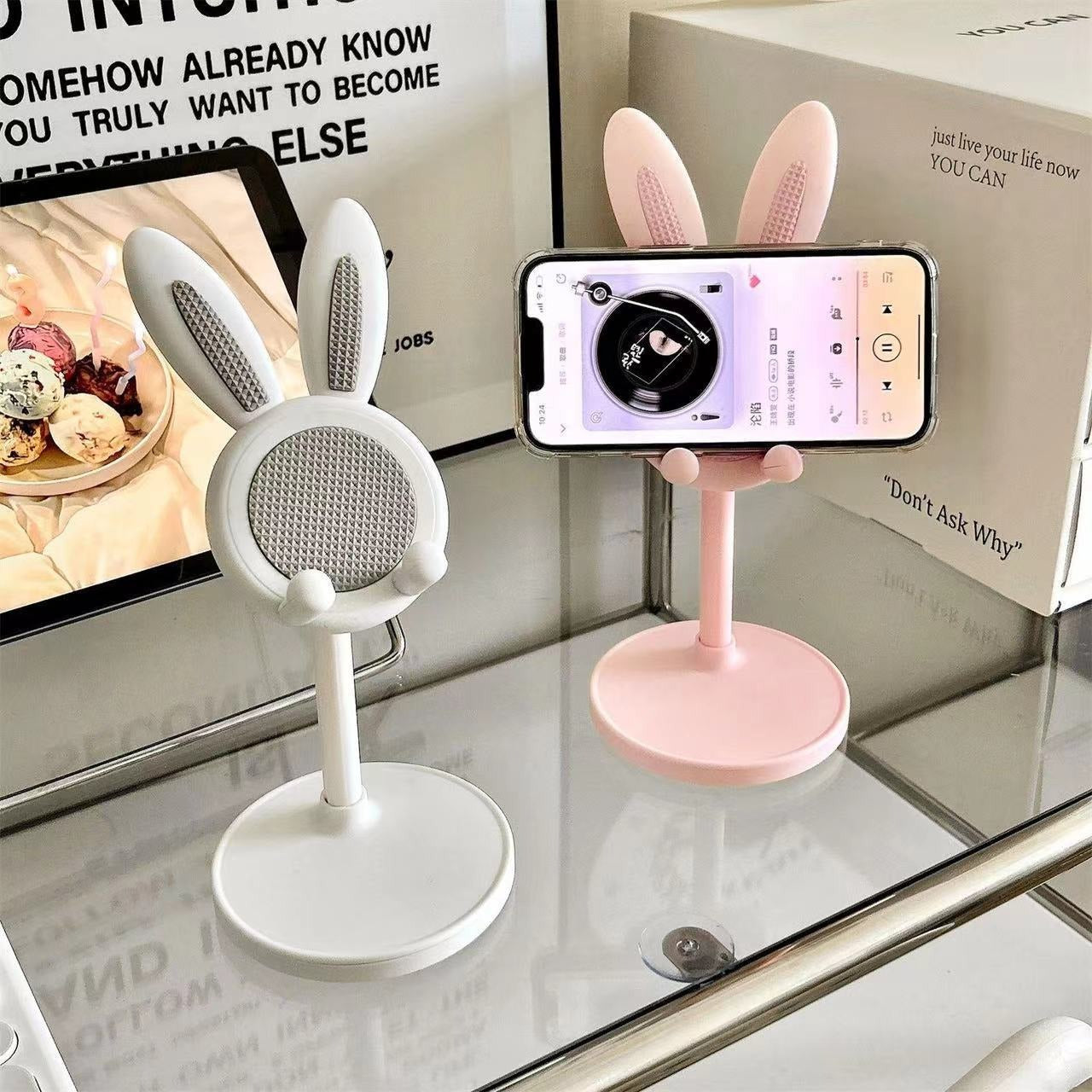 Dessin animé Petit Lapin Support de Téléphone Portable de Bureau Support de Tablette pour Drama en Direct Support de Tablette pour Étudiant Paresseux Cadeau