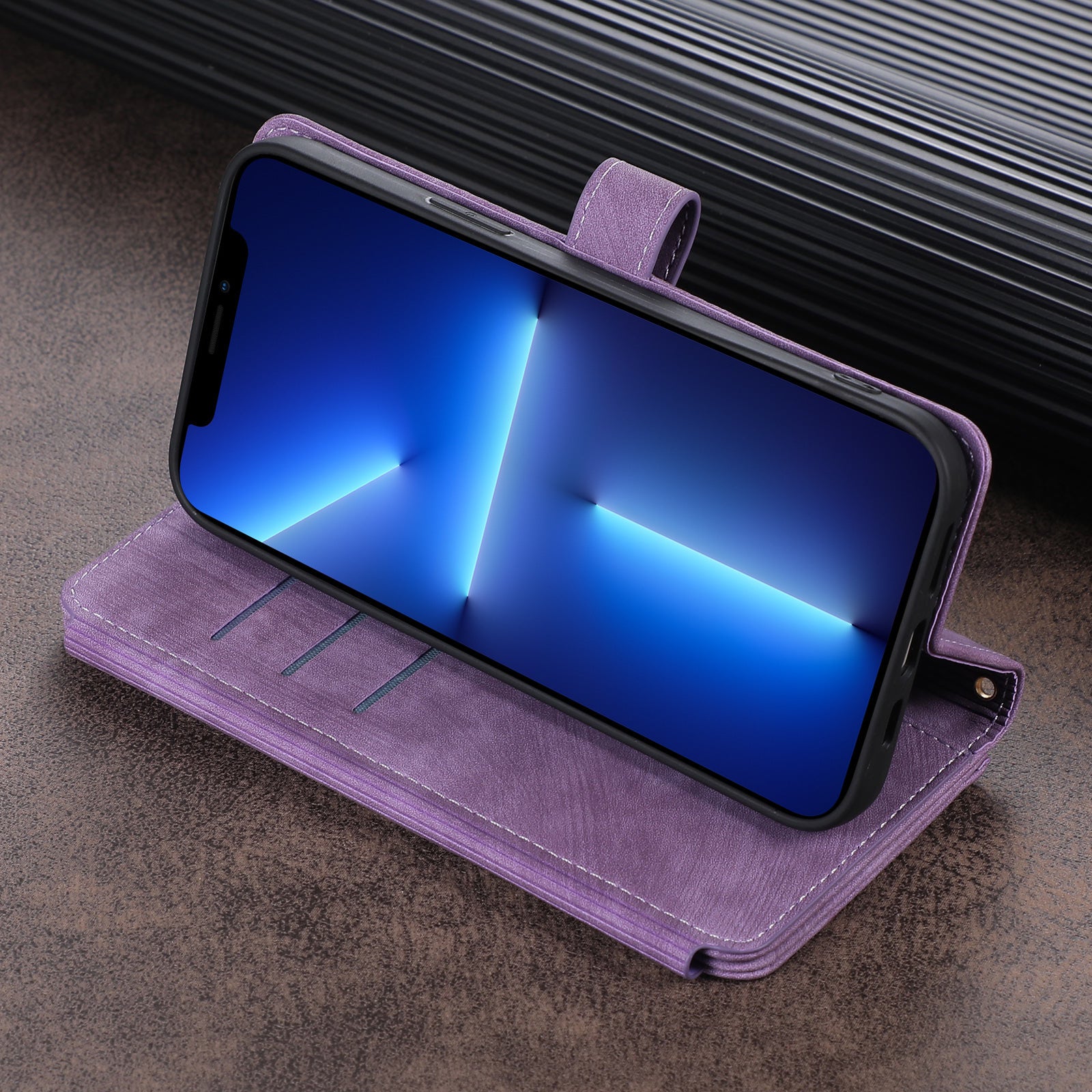 Convient pour sac à fermeture éclair multi-fentes IP14PROMAX, étui de protection pour téléphone portable croisé Apple 13pro, étui en cuir à rabat