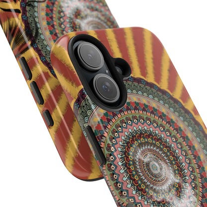 Mandala Sunburst Tough Phone Case — Boho Protective Phone Cover