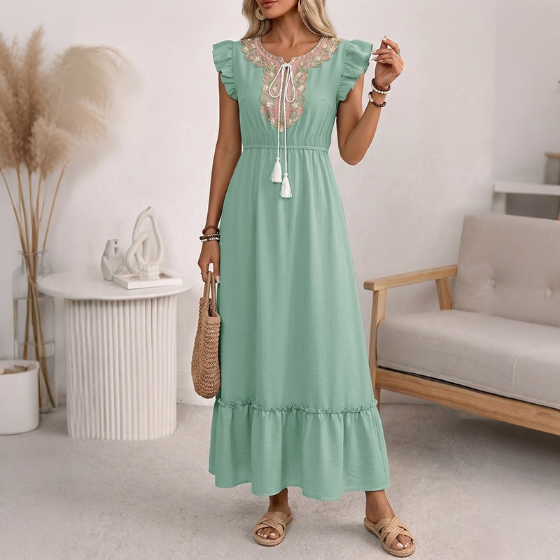 Jupe longue style pompon