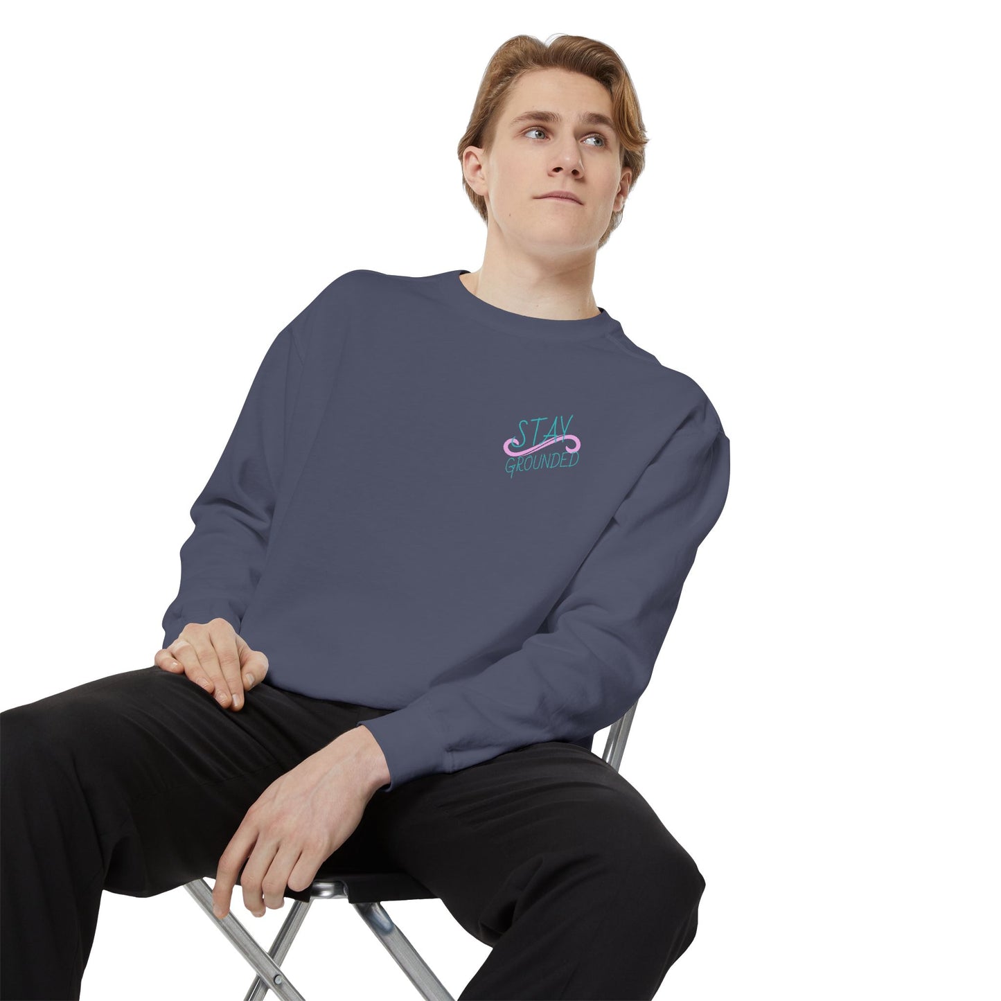 Stay Grounded Cute Cat  Sweatshirt — Women's Casual Crewneck