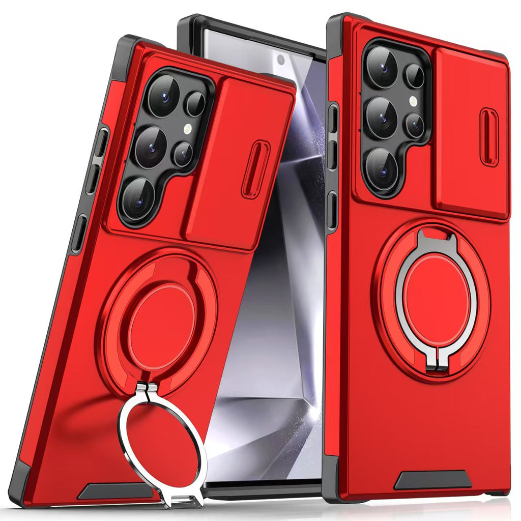 Étui de téléphone rotatif magnétique pour voiture Samsung S26 Ultra Coque avec rabat pour objectif A17 antichoc S25