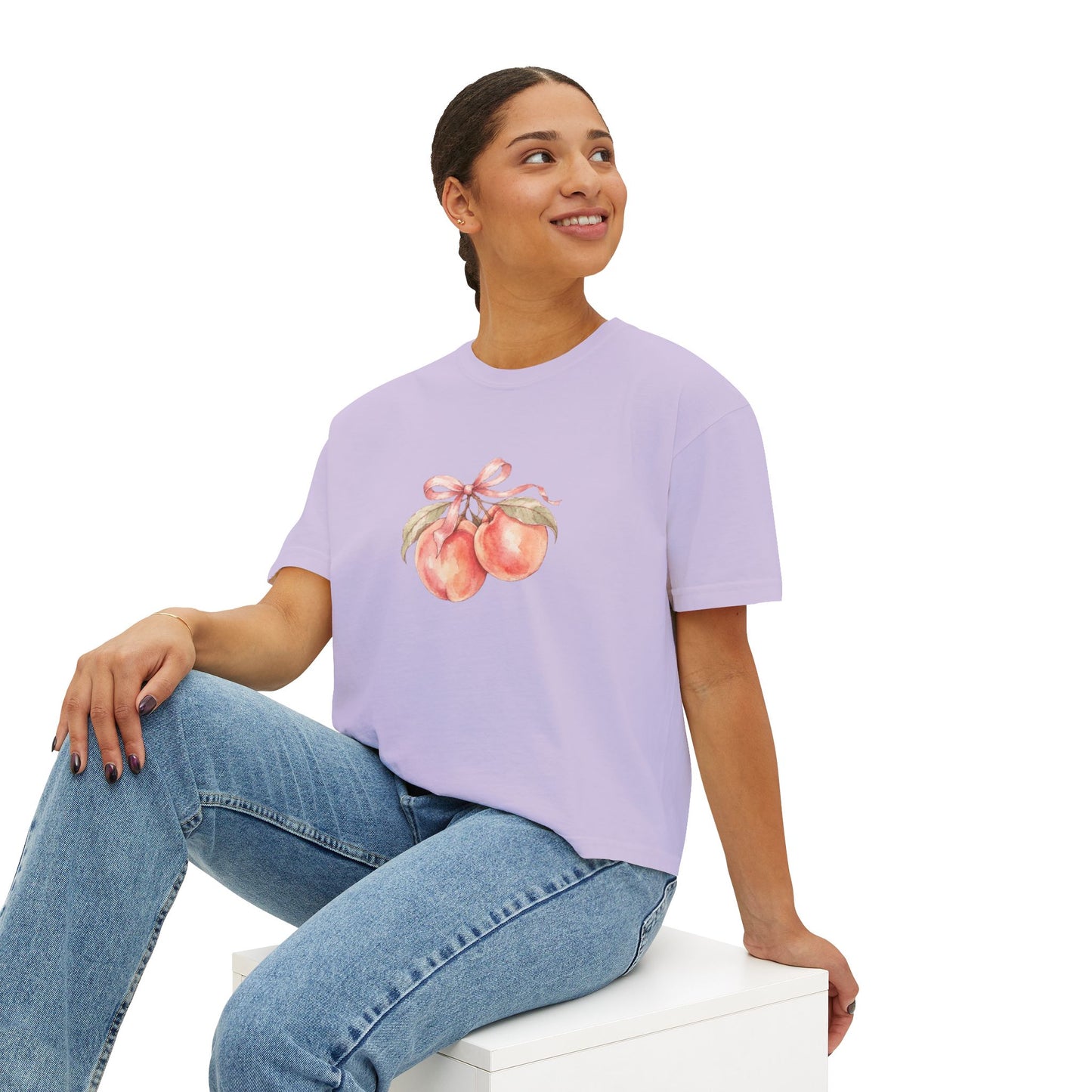 Halloween Pumpkin Ghost Floral Boxy Tee