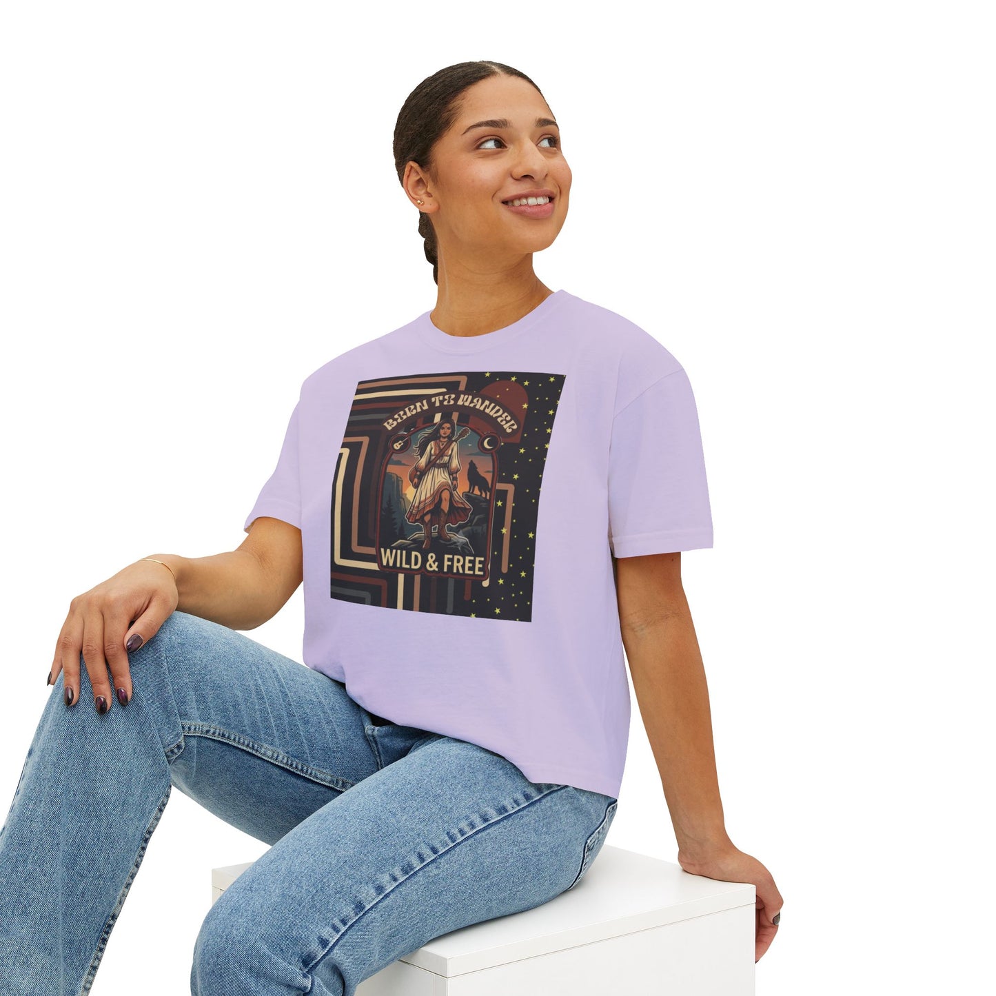 Wild & Free Women's Boxy Tee — "Tear Them Apart" Retro Graphic