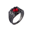 Bague Dark Souls 3 - Jeu de Bagues - Morsure de Serpent Dragon - Bague Rétro Style Pierre Précieuse Noire Rouge Bleue