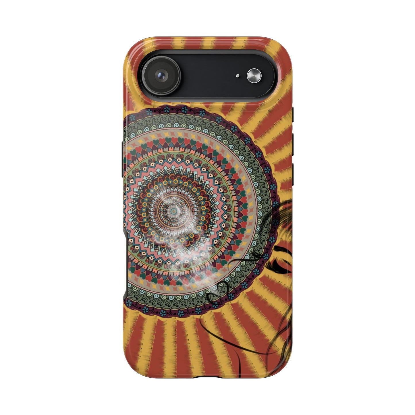 Mandala Sunburst Tough Phone Case — Boho Protective Phone Cover