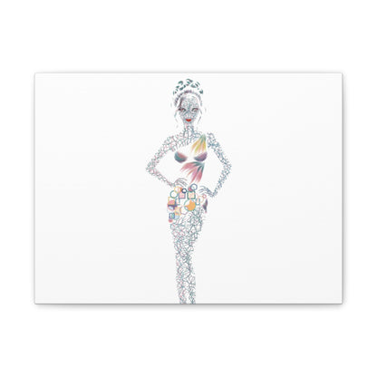 Fashion Illustration Canvas Print — Modern Female Silhouette Artwork