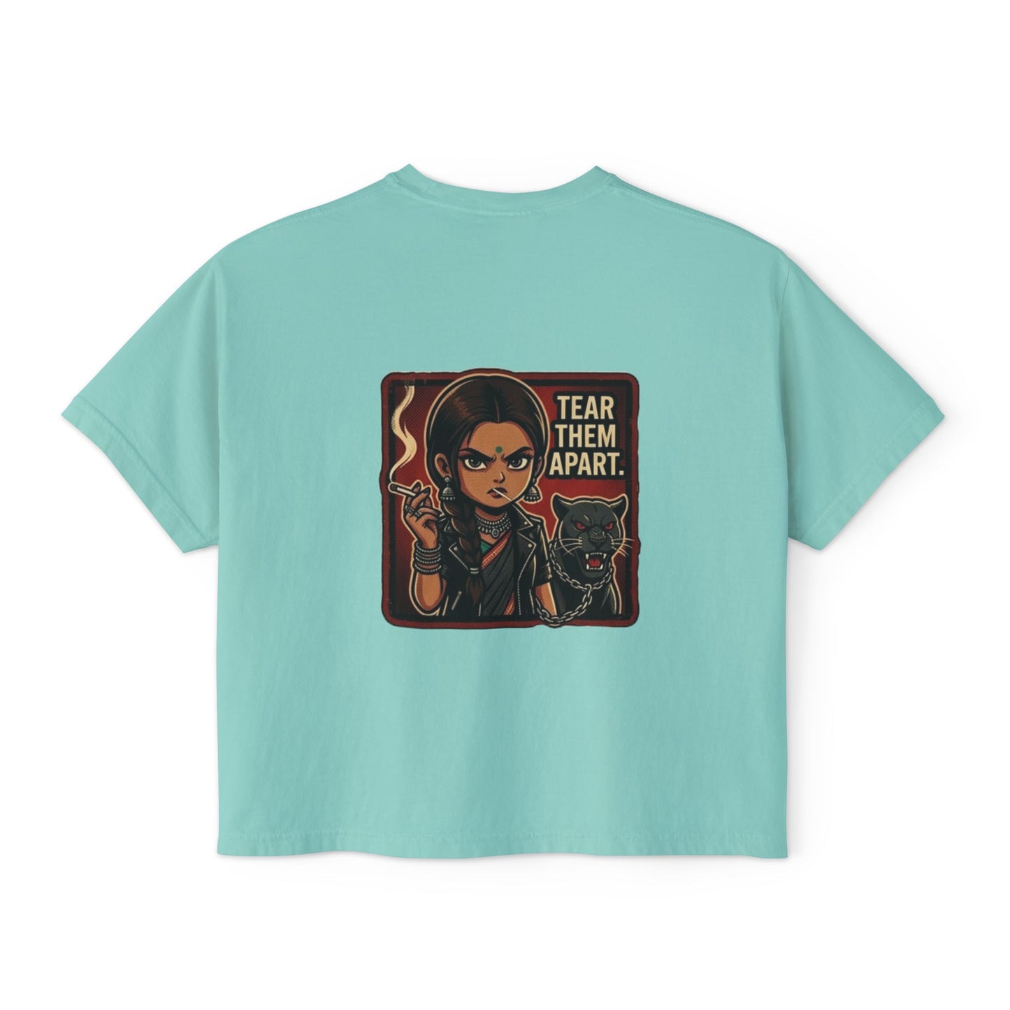 Wild & Free Women's Boxy Tee — "Tear Them Apart" Retro Graphic