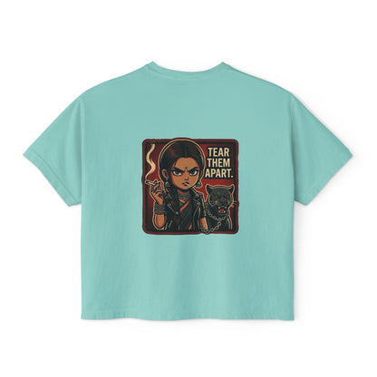 Wild & Free Women's Boxy Tee — "Tear Them Apart" Retro Graphic