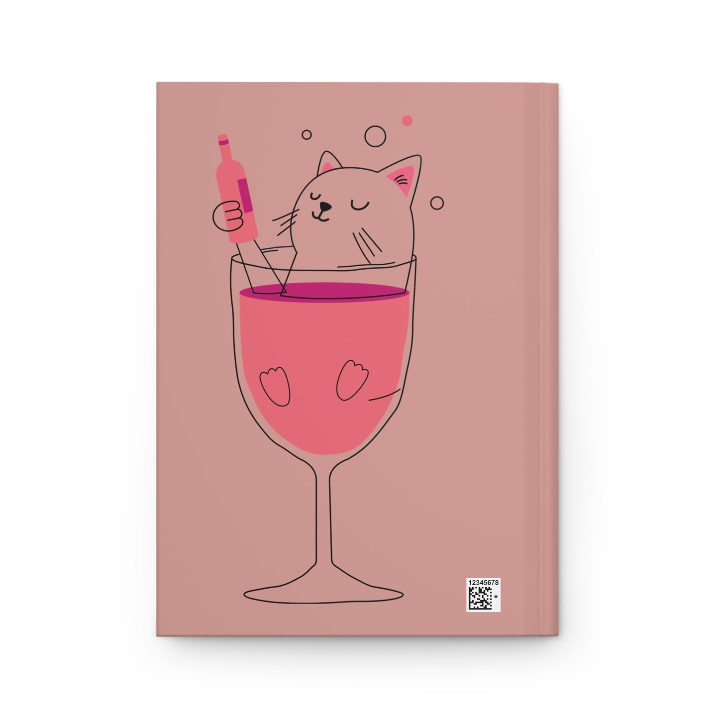 Hardcover Journal — Cute Fox & Cat 'Stay Grounded' Matte Notebook for Self-Care, Gratitude, Gift