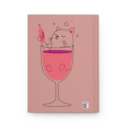 Hardcover Journal — Cute Fox & Cat 'Stay Grounded' Matte Notebook for Self-Care, Gratitude, Gift
