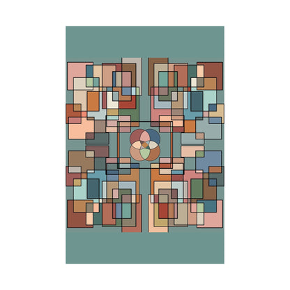 Abstract Geometric Poster — Retro Mid-Century Wall Art