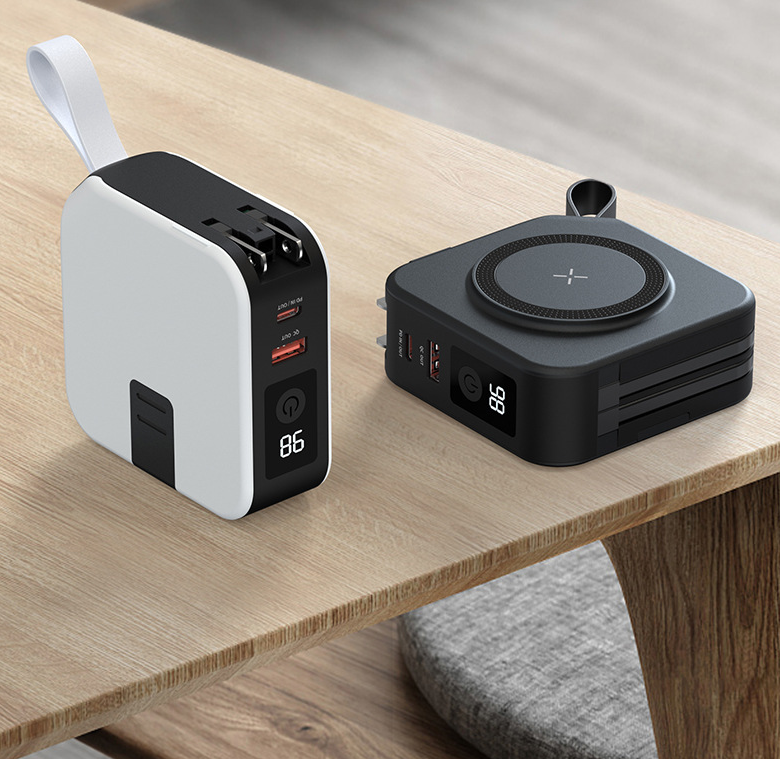 Batterie externe magnétique sans fil cinq en un 22,5W Batterie externe portable 10000mAh Chargeur de voyage