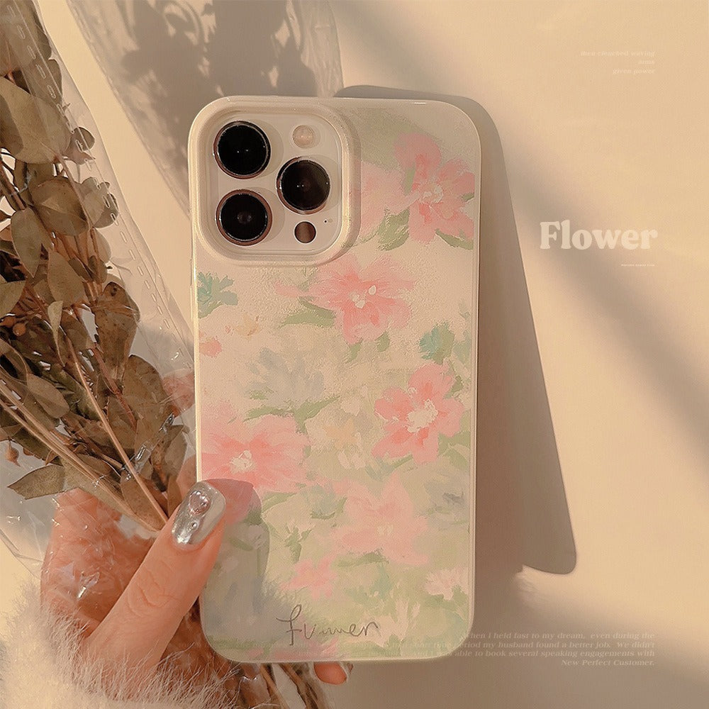 Coque iPhone 15 Peinture à l'Huile Jardin 14 Art 13Pro Silicone Max