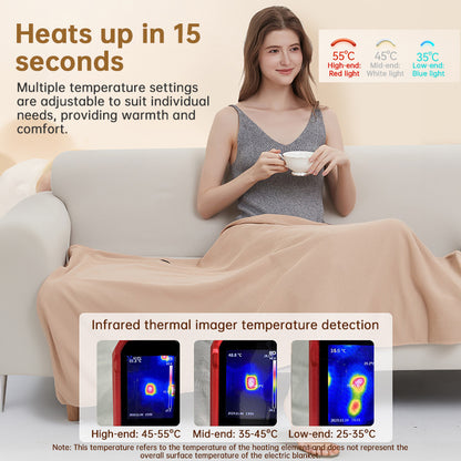 Copy of Portable USB electric blanket with 3 heat settings, machine washable design. Ideal for home, office, or travel use.