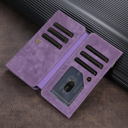 Suitable for IP14PROMAX multi slot zipper bag, Apple 13pro diagonal cross phone protective case, flip cover leather case