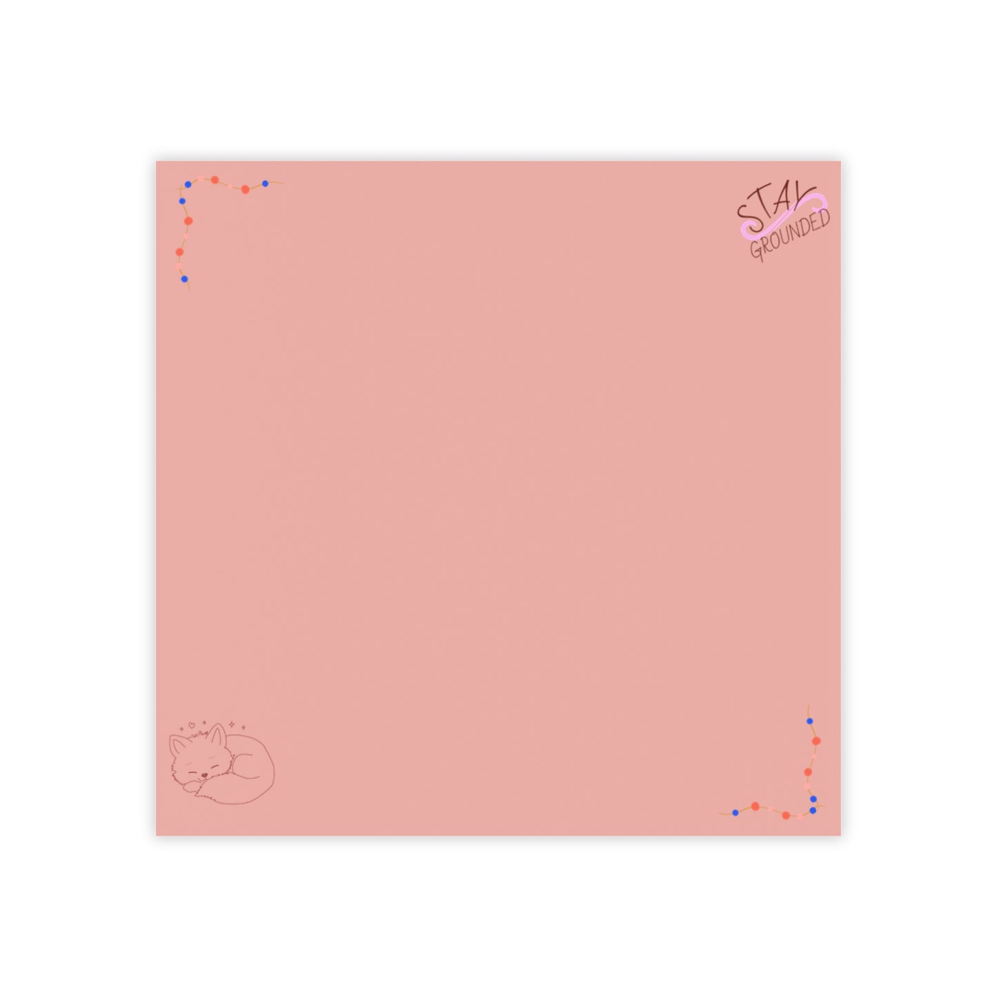 Cute Cat Pink Post-it® Note Pads – Star Doodles Sticky Notes for Desk Organization