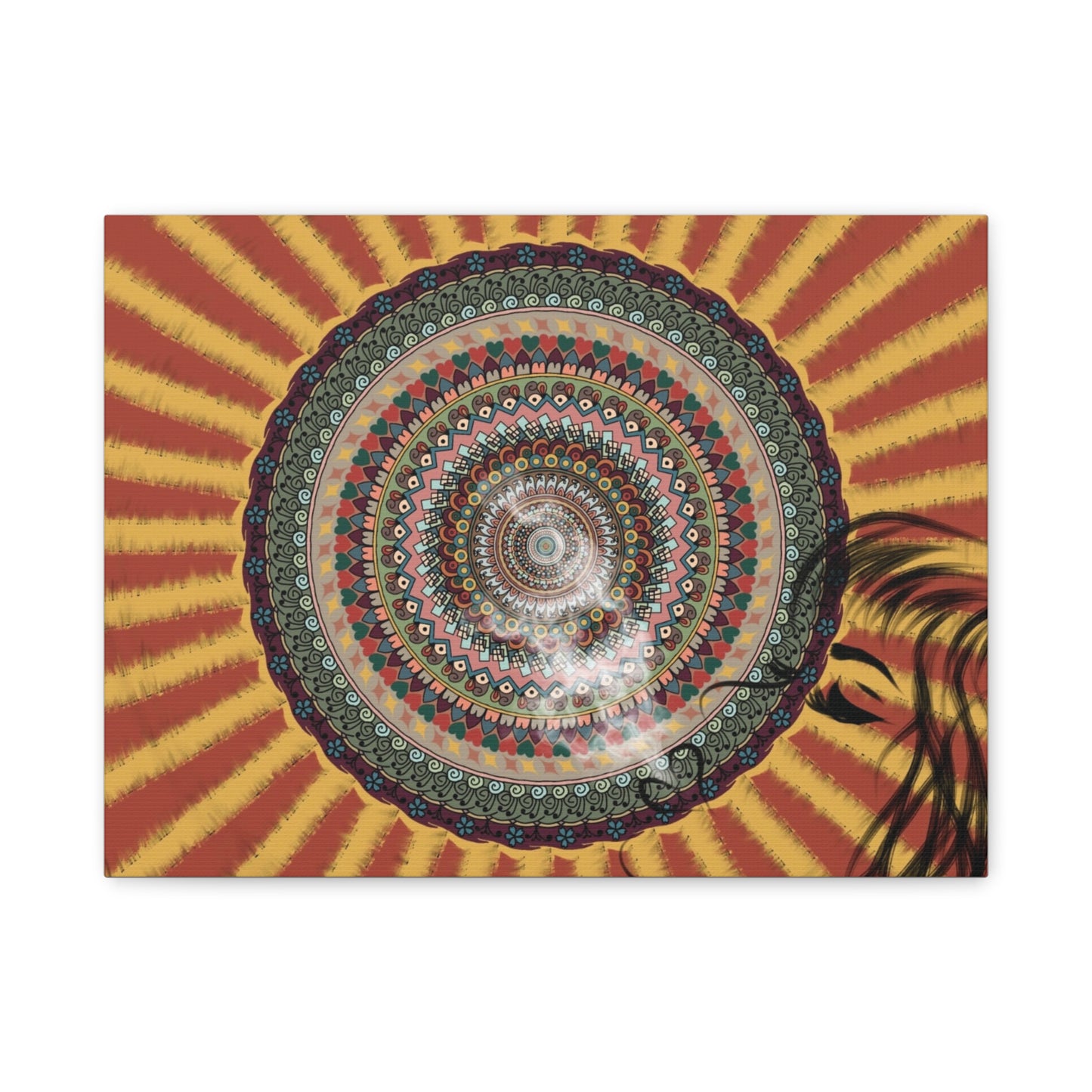Psychedelic Mandala Burst Canvas | Matte Stretched Wall Art