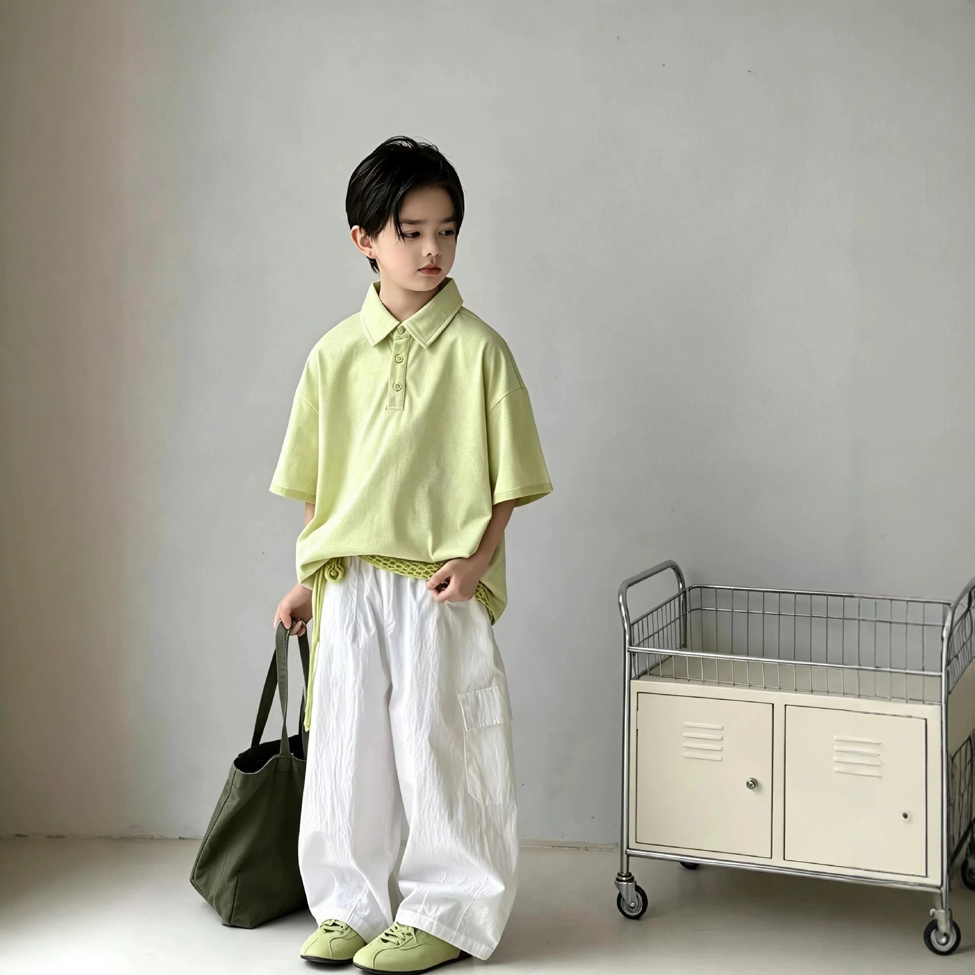Children's mid sleeved polo shirt