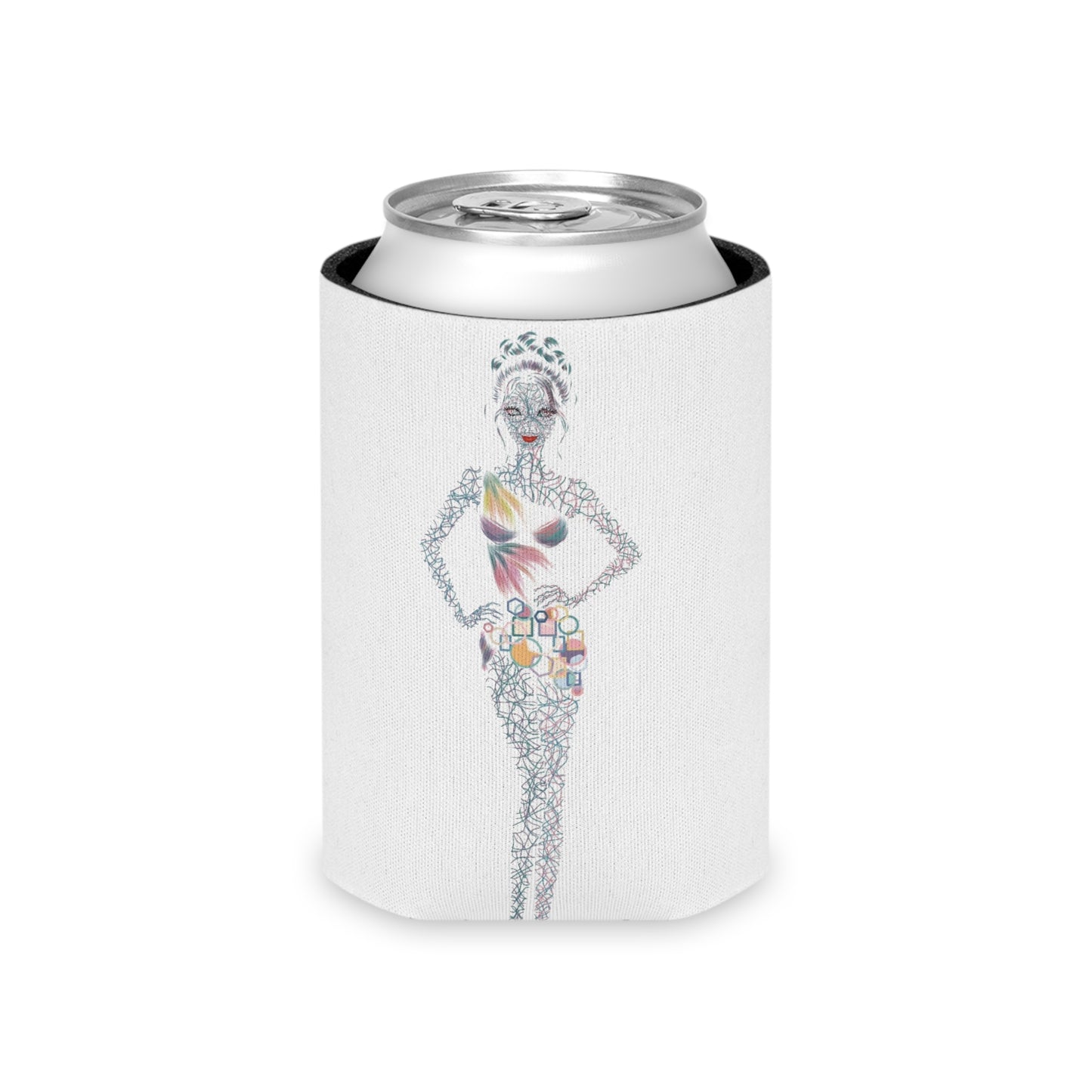 Tropical Fashion Illustration Can Cooler