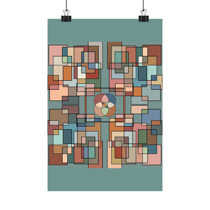 Abstract Geometric Poster — Retro Mid-Century Wall Art