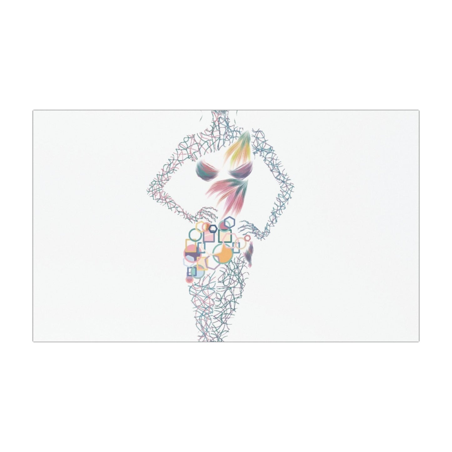 Fashion Silhouette Car Magnet — Colorful Abstract Dress Art