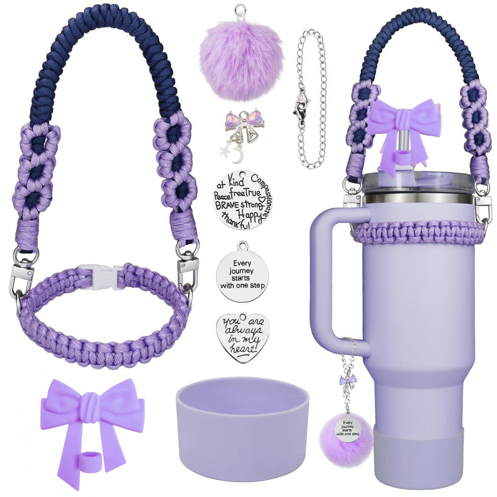 Copy of Stanley accessories suitable for 40oz braided hand-held rope bow straw cap cup cover wool ball pendant