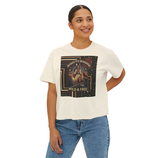 Wild & Free Women's Boxy Tee — "Tear Them Apart" Retro Graphic