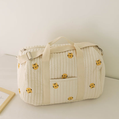 Embroidered Travel Bag Large Capacity Luggage Bag Lightweight Carry-on Handheld Shoulder Bag Boston Bag