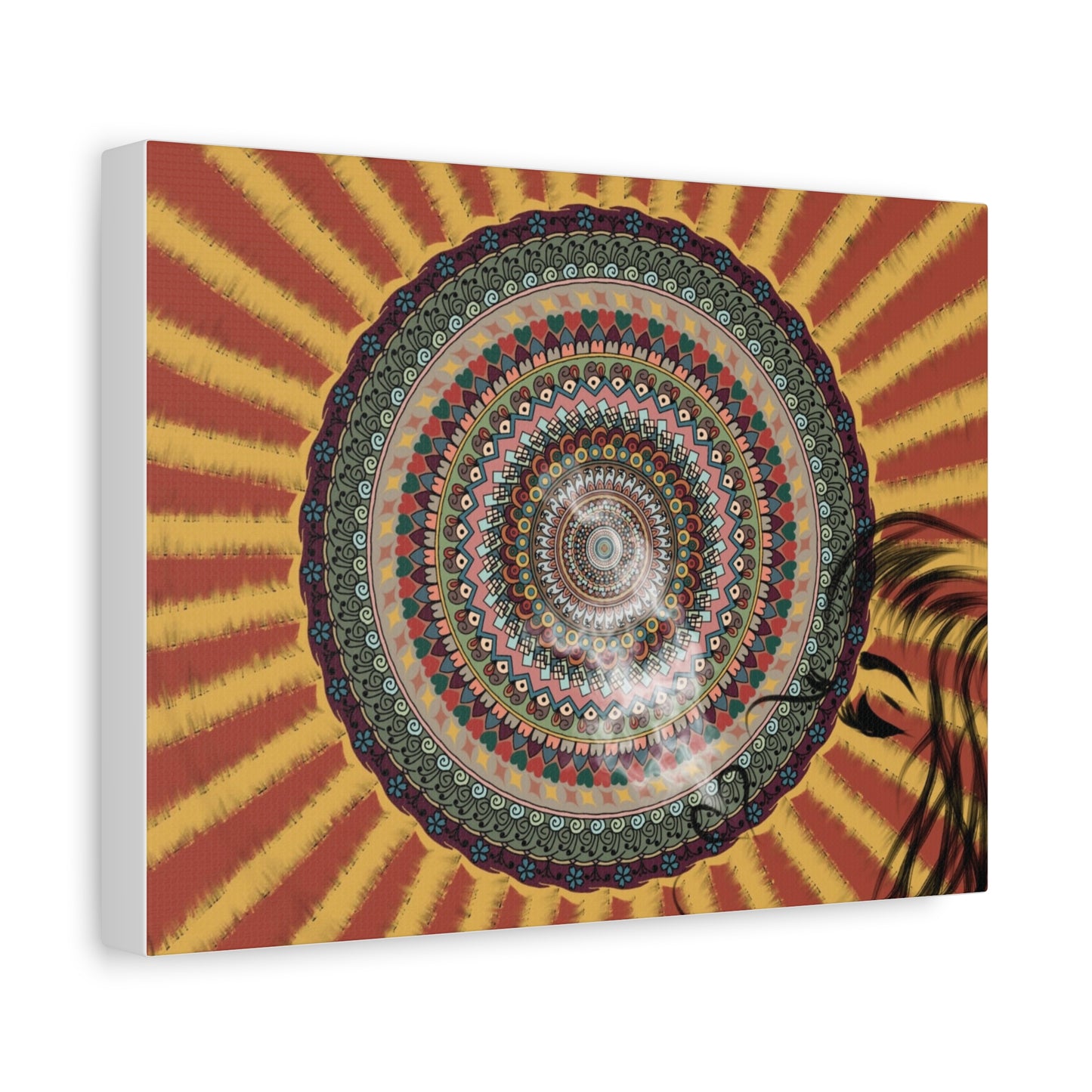 Psychedelic Mandala Burst Canvas | Matte Stretched Wall Art