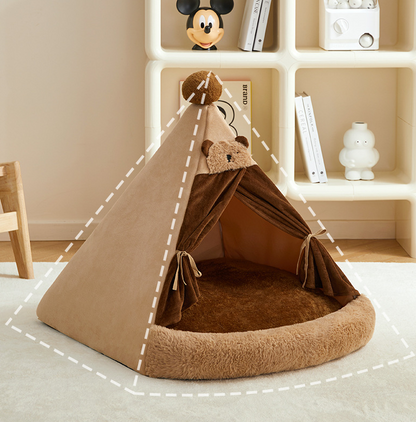 All-Season Pet Tent for Small to Medium Dogs Closed Type Provides Warmth and Security for Bichon Frise in Winter