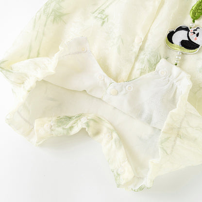 Short sleeved baby jumpsuit