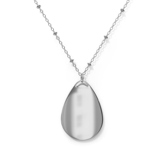 Personalized Oval Photo Necklace — Custom Engraved Memory Pendant