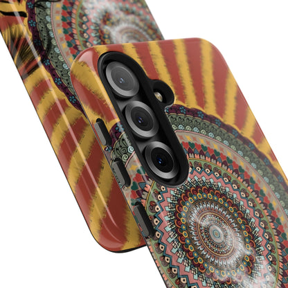 Mandala Sunburst Tough Phone Case — Boho Protective Phone Cover