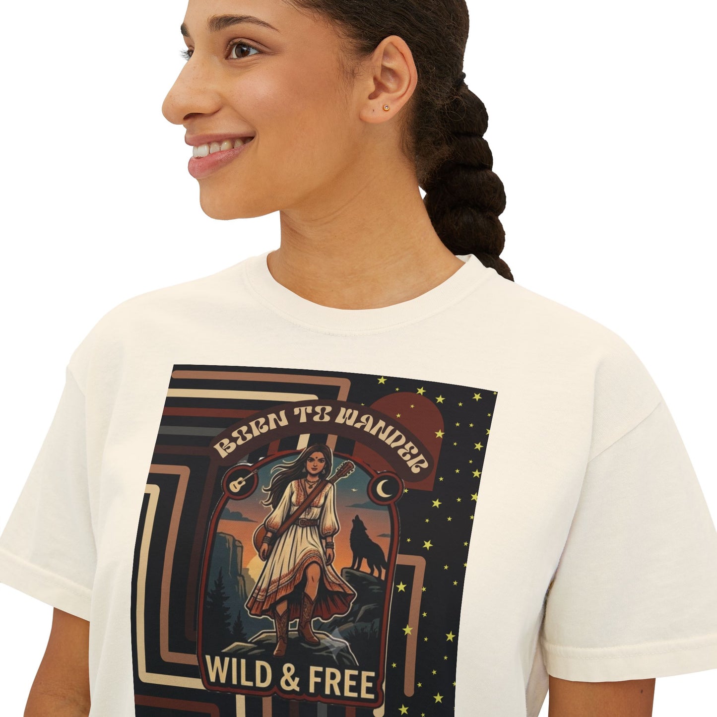 Wild & Free Women's Boxy Tee — "Tear Them Apart" Retro Graphic