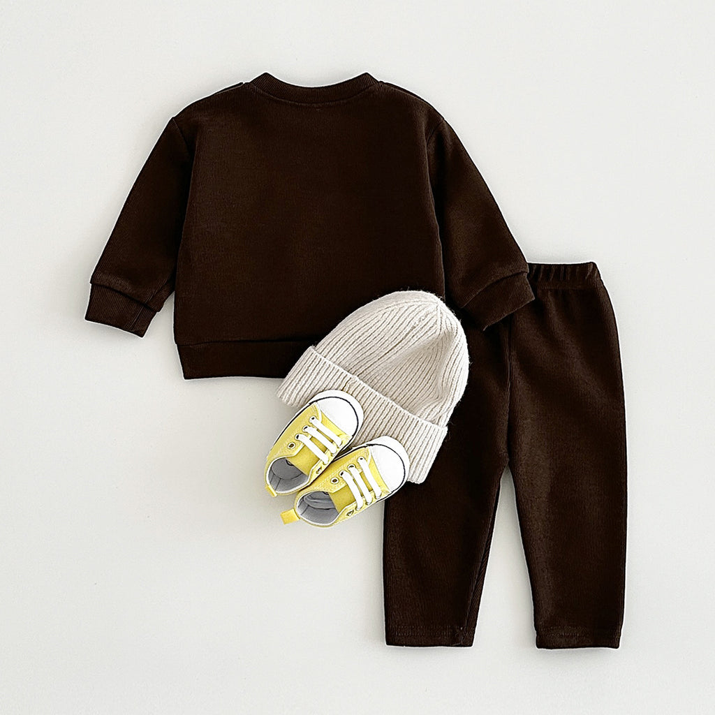 Animal embroidery long sleeved two-piece hoodie set