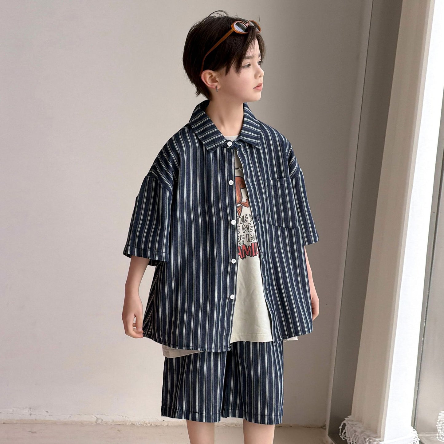 Boys' pure cotton short sleeved set