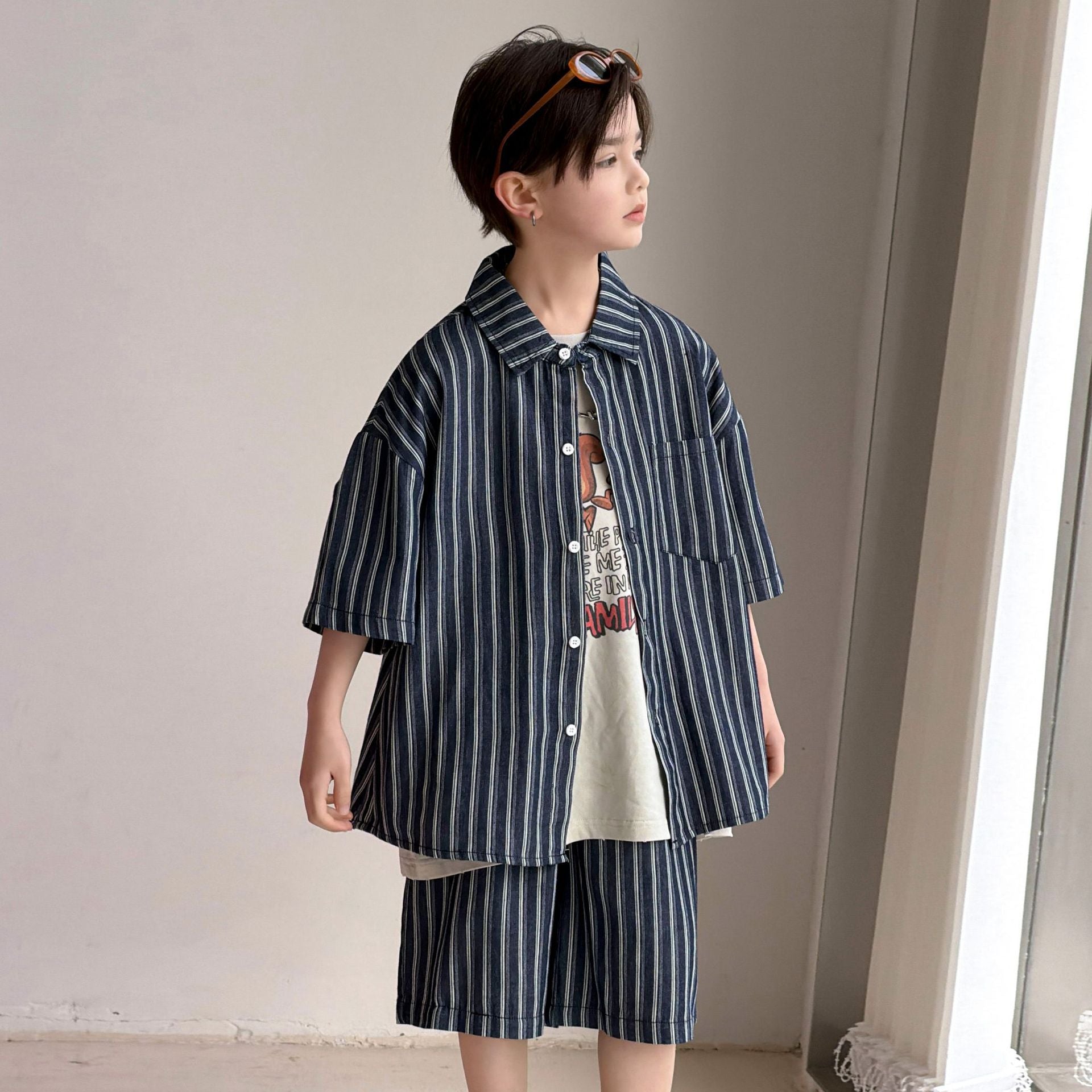Boys' pure cotton short sleeved set