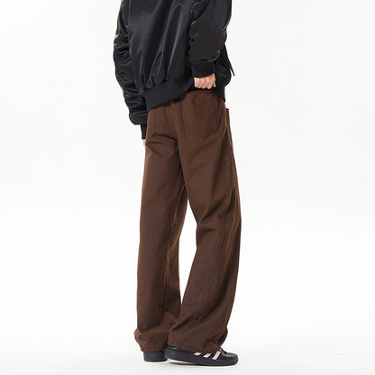 Vintage Asymmetric Flared Denim Pants for Men