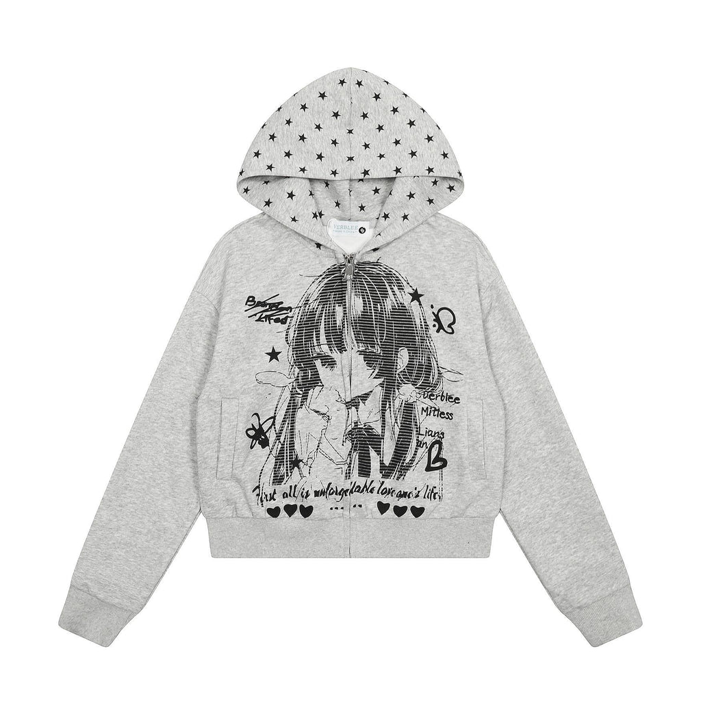 Retro Anime Hoodie Casual Loose Hoodie