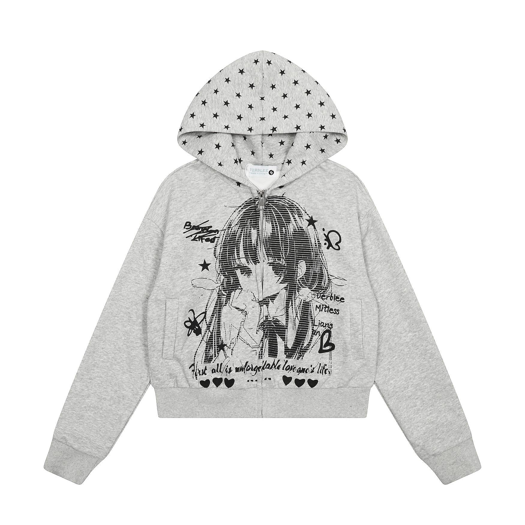 Retro Anime Hoodie Casual Loose Hoodie