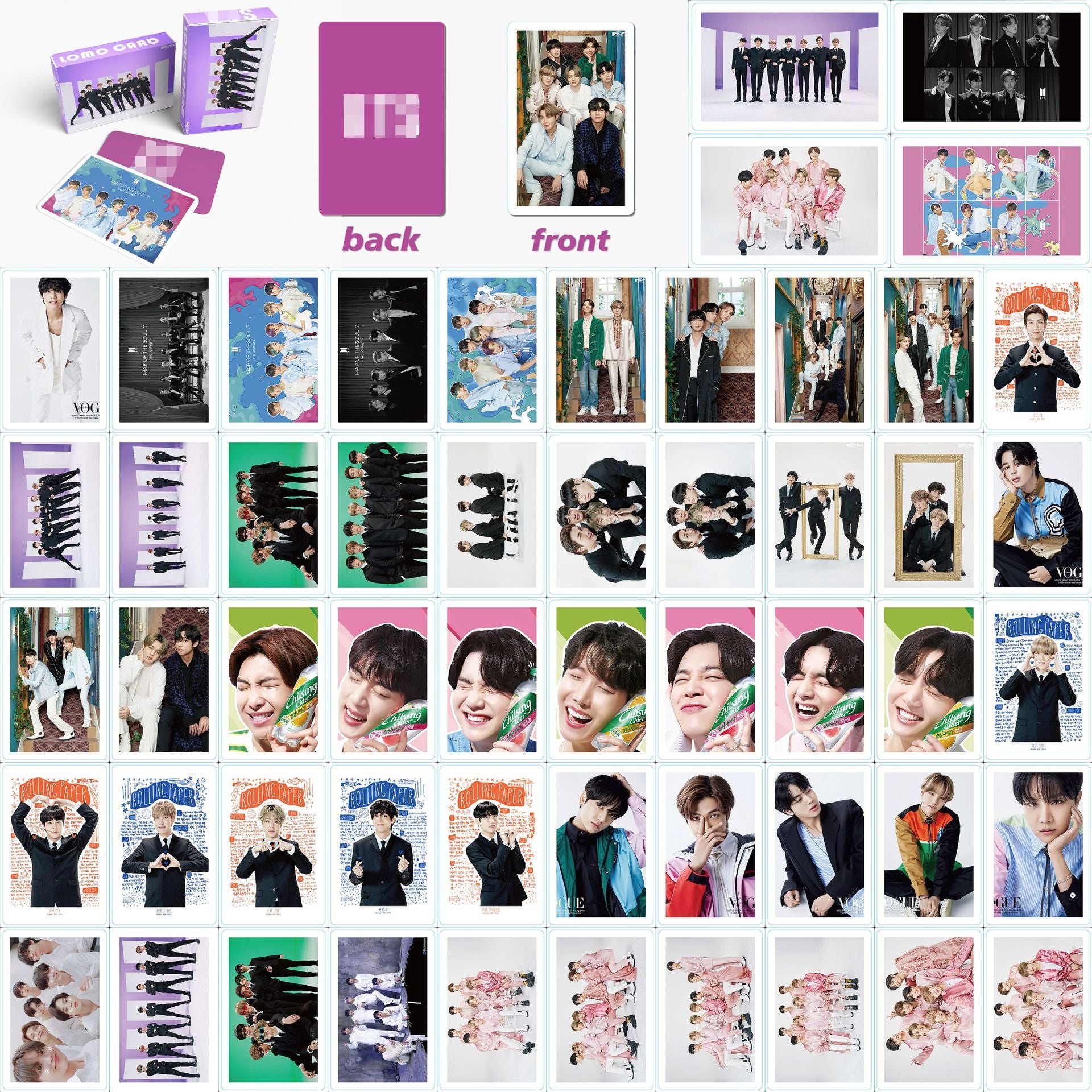 BTS lomo card Kim Taehyung V Park Jimin's collection of small card Tian Zhengguo personal postcards