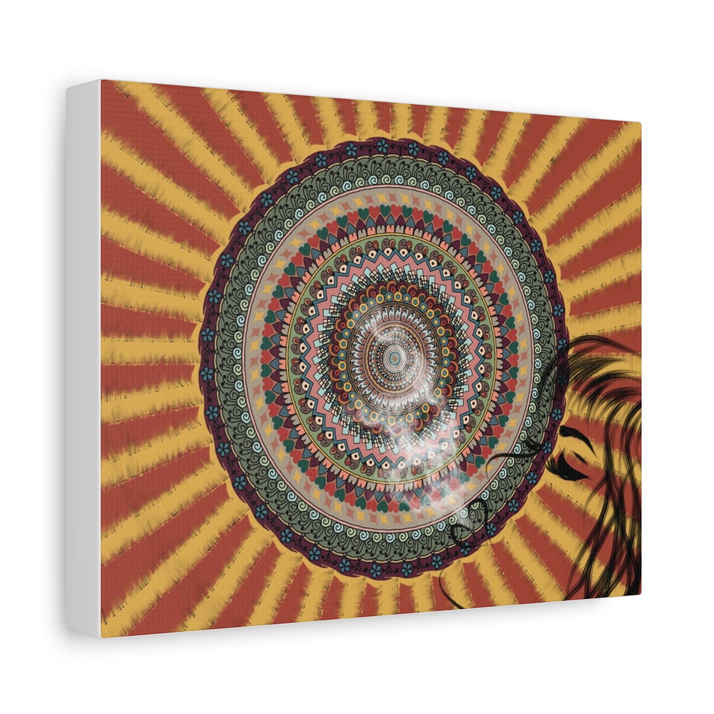 Psychedelic Mandala Burst Canvas | Matte Stretched Wall Art
