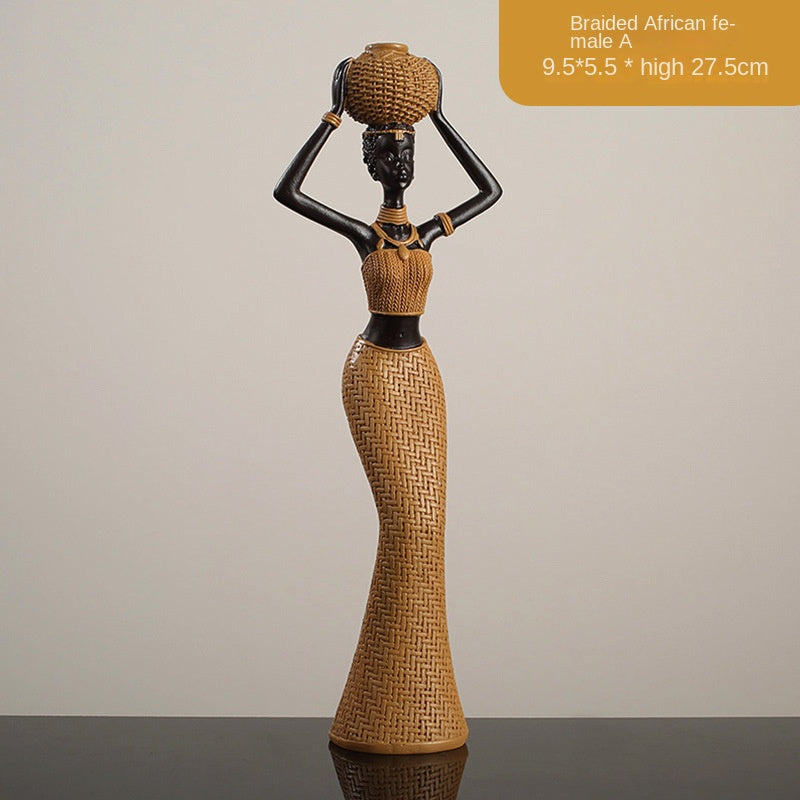 African girls' home resin ornaments and character decorations